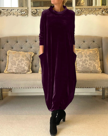 Rosie - Stylish velvet dress with pockets