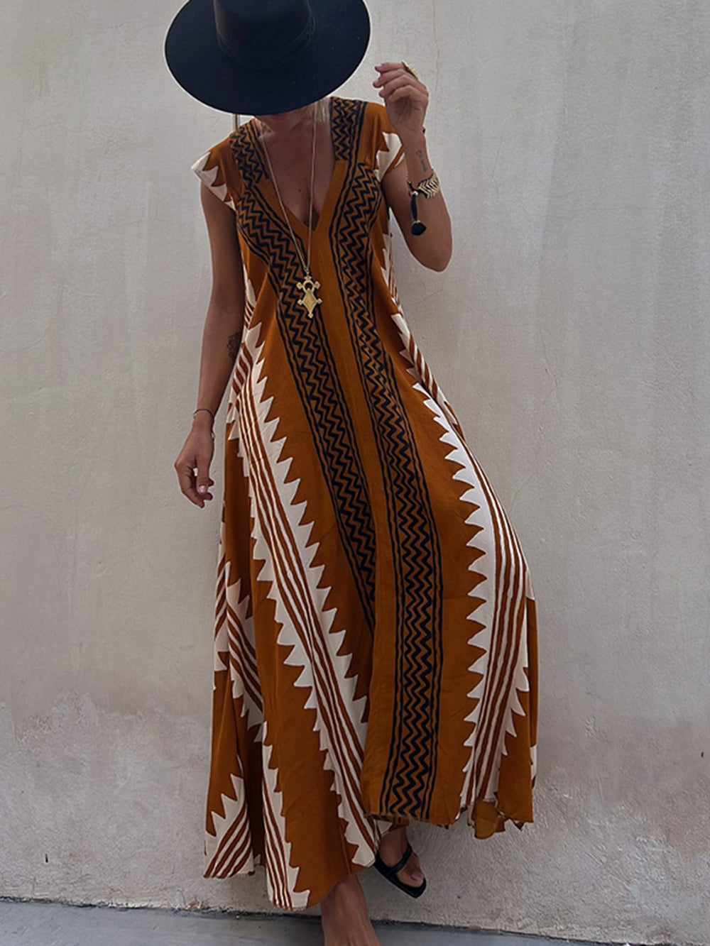 Shannon | Women's maxi Dress with Aztec Pattern