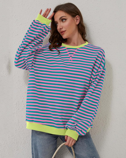 Vellona | Oversized Striped Sweatshirt