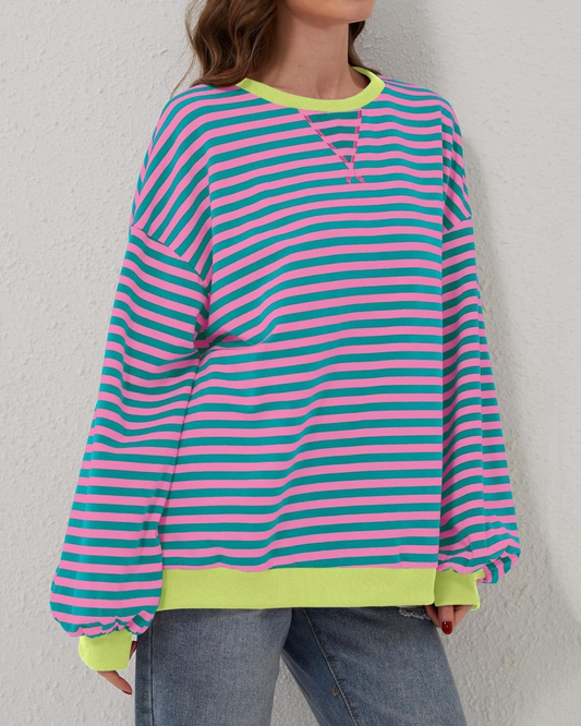 Vellona | Oversized Striped Sweatshirt