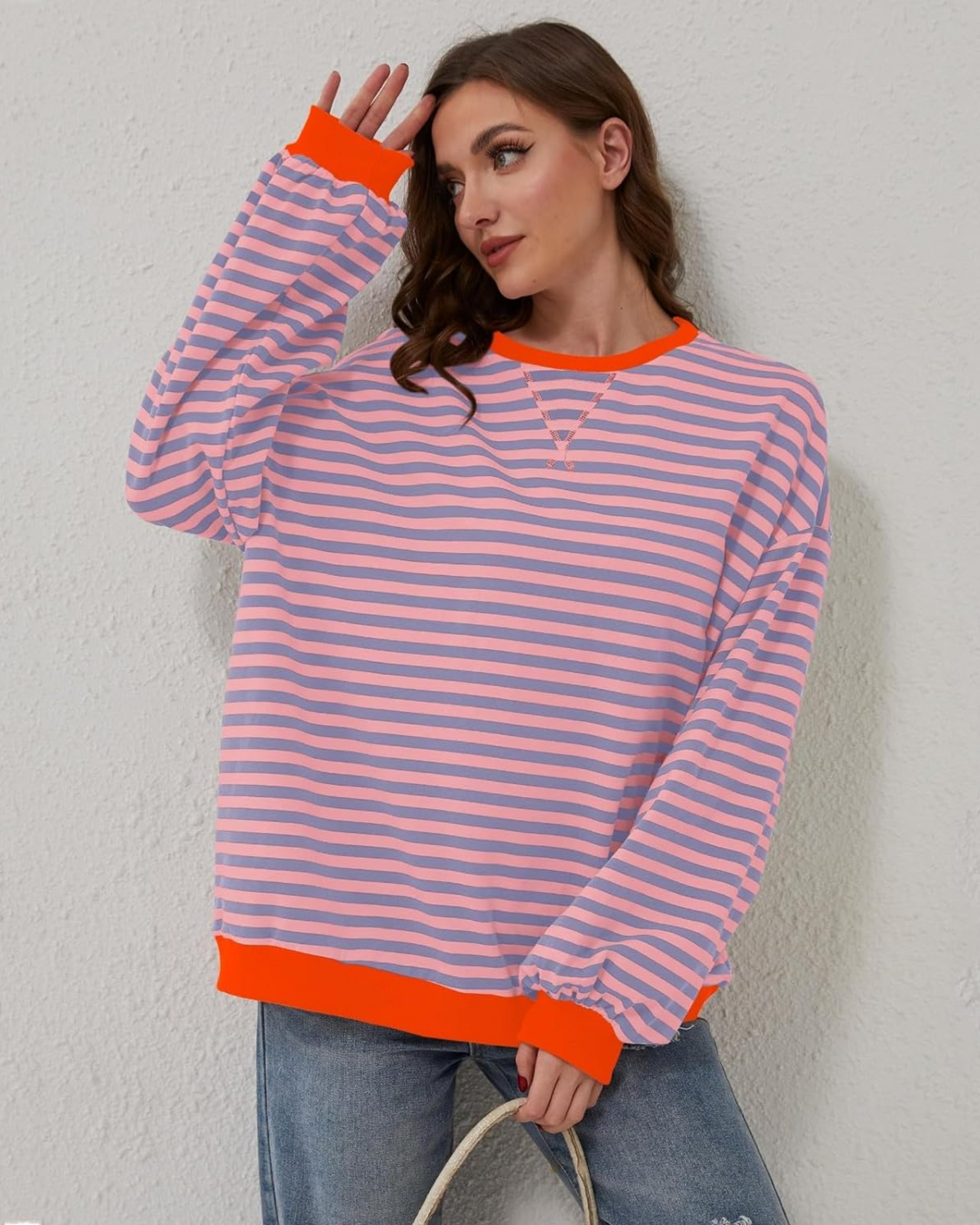 Vellona | Oversized Striped Sweatshirt