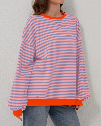 Vellona | Oversized Striped Sweatshirt