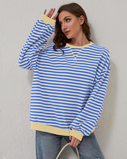 Vellona | Oversized Striped Sweatshirt