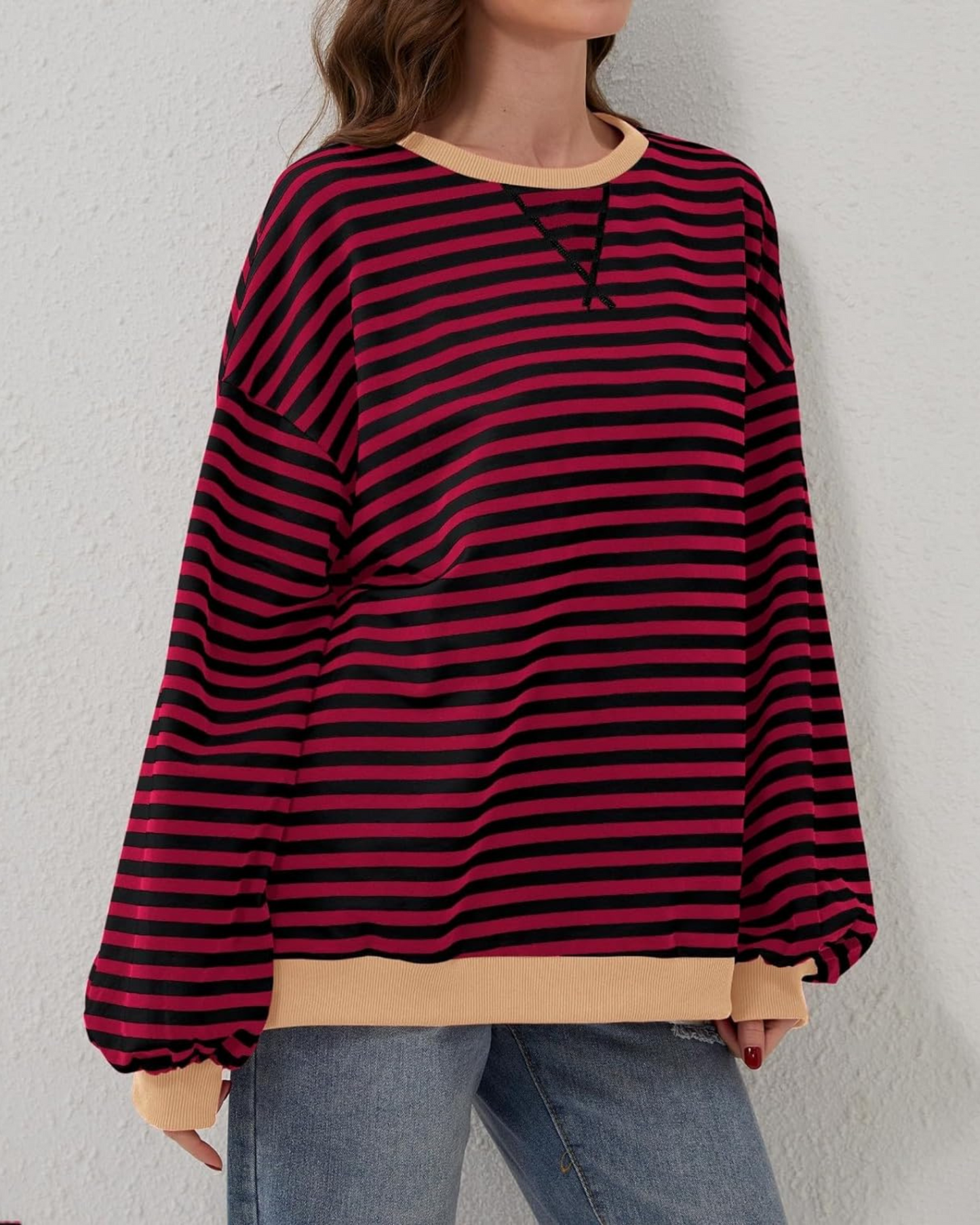 Vellona | Oversized Striped Sweatshirt