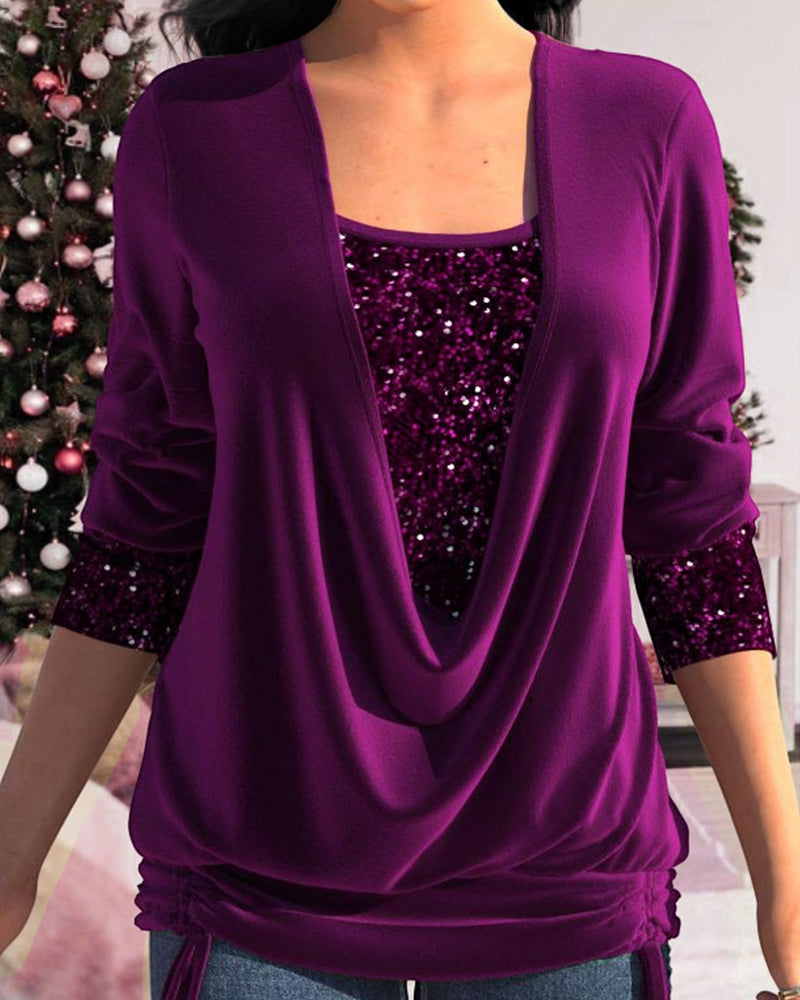 Reese I Long Sleeve Sequin Top