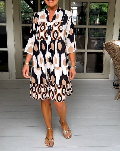 Emilia | Print Dress With 3/4 Sleeves