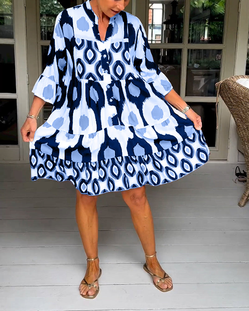 Emilia | Print Dress With 3/4 Sleeves