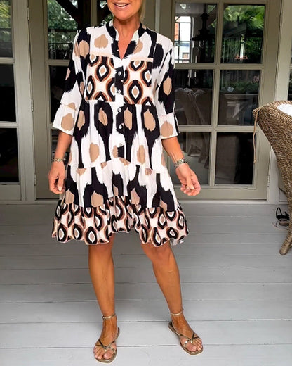 Emilia | Print Dress With 3/4 Sleeves