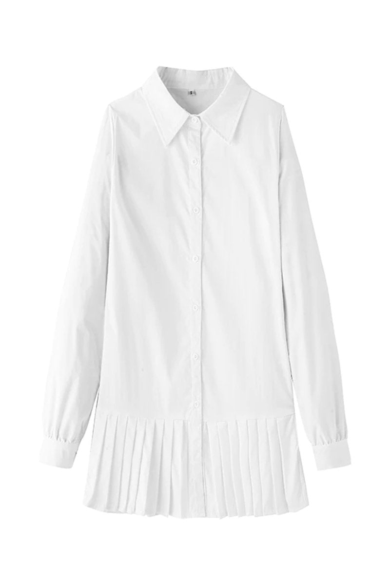 Patricia | Pleated Fashion Plain Shirt Dress