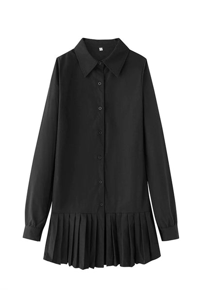 Patricia | Pleated Fashion Plain Shirt Dress