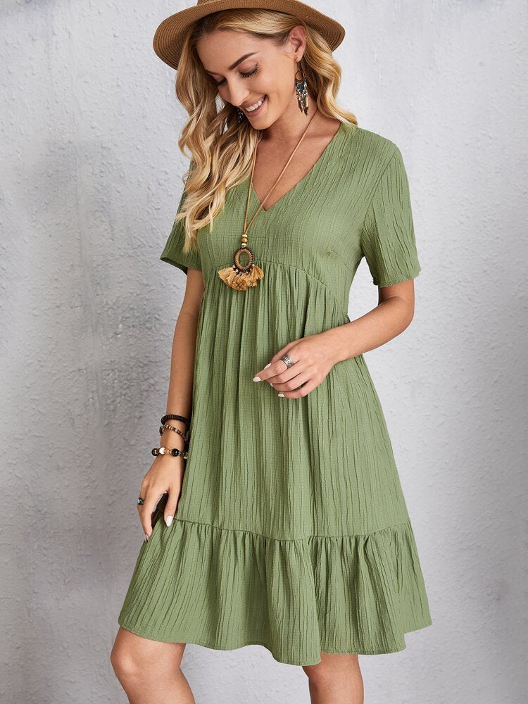 RIYA - V-neck midi dress