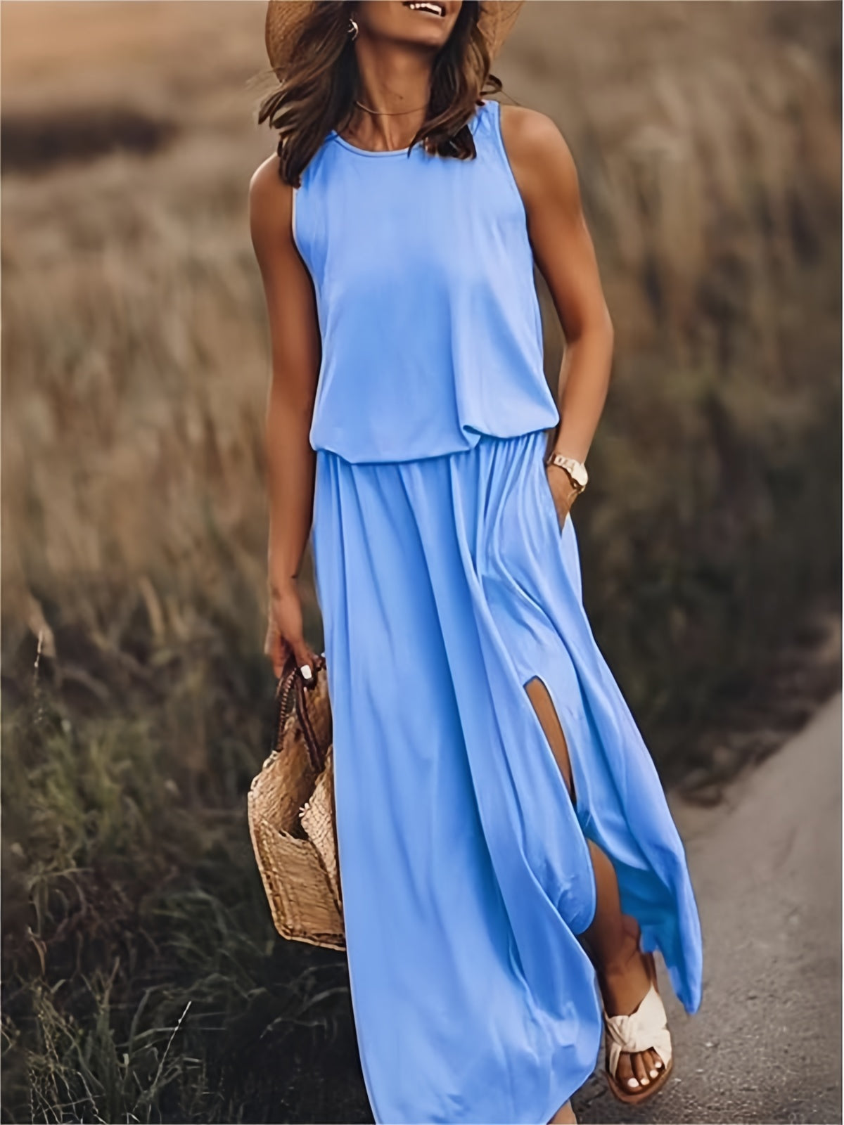 Eulalie | Solid boho maxi dress