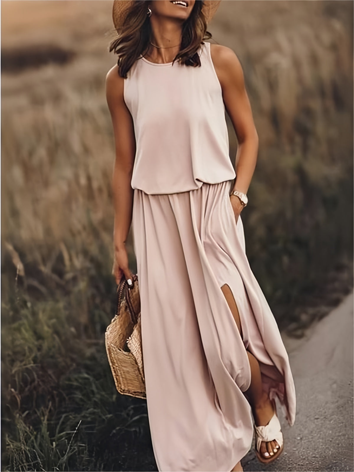 Eulalie | Solid boho maxi dress