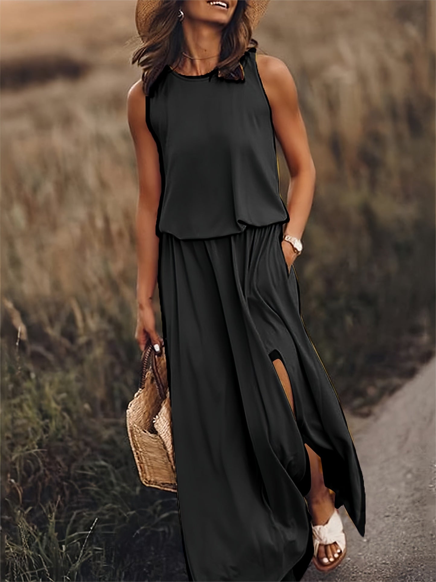 Eulalie | Solid boho maxi dress