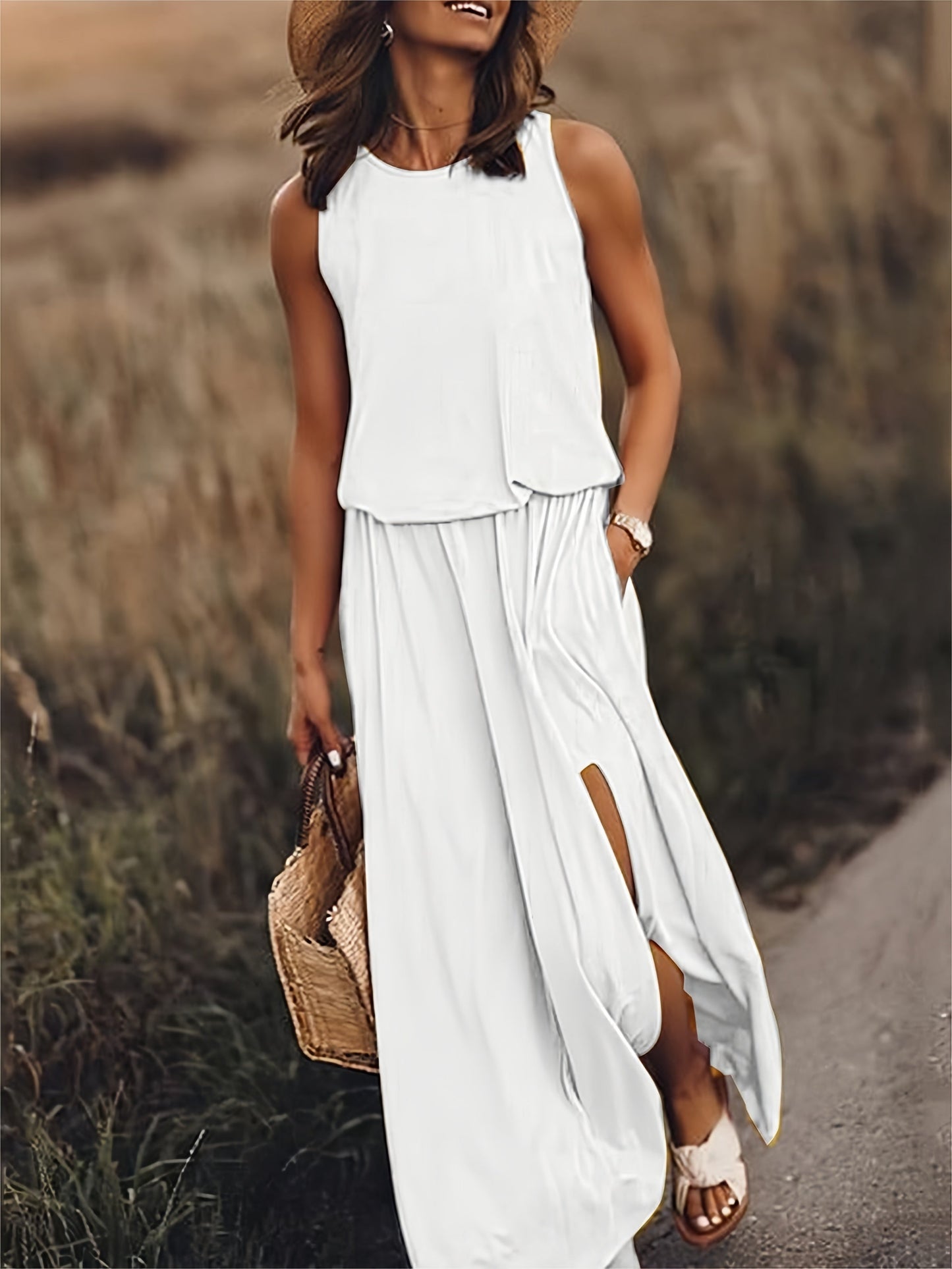 Eulalie | Solid boho maxi dress