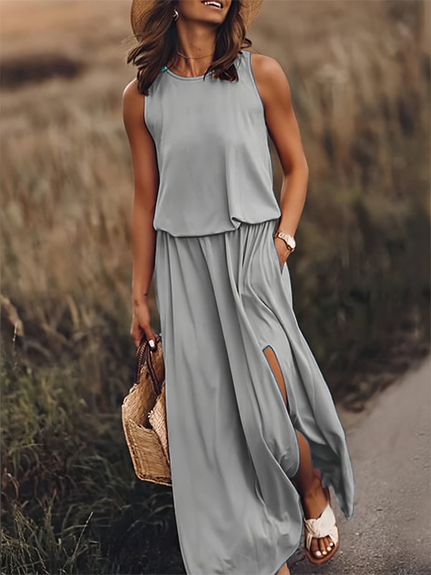 Eulalie | Solid boho maxi dress