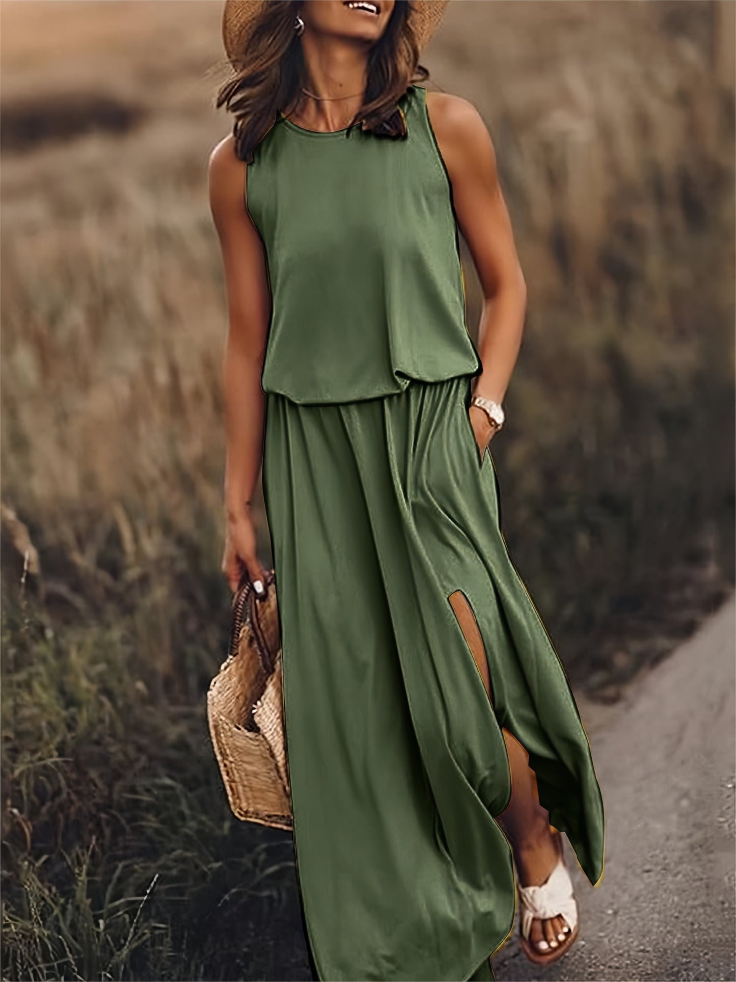 Eulalie | Solid boho maxi dress