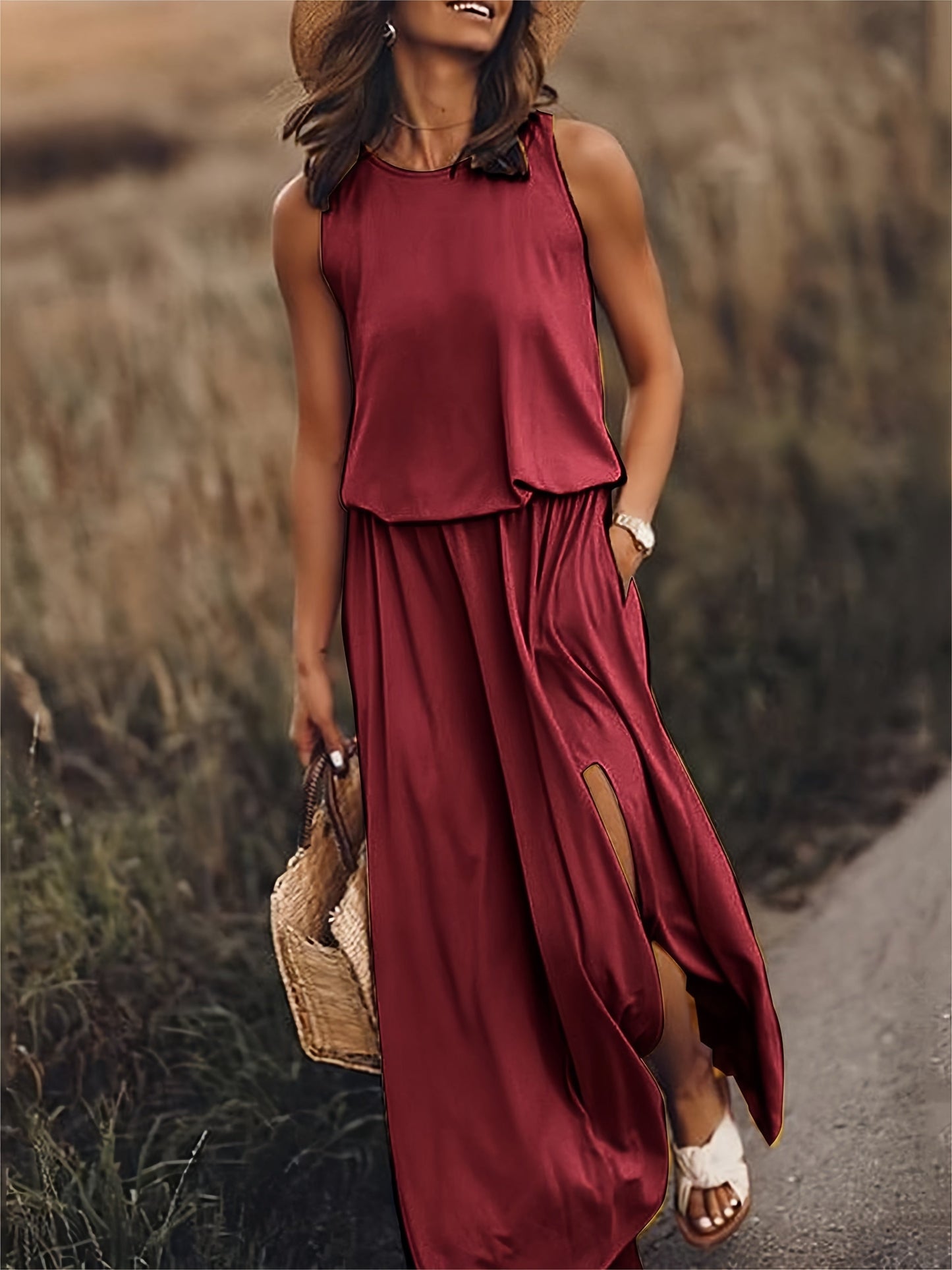 Eulalie | Solid boho maxi dress