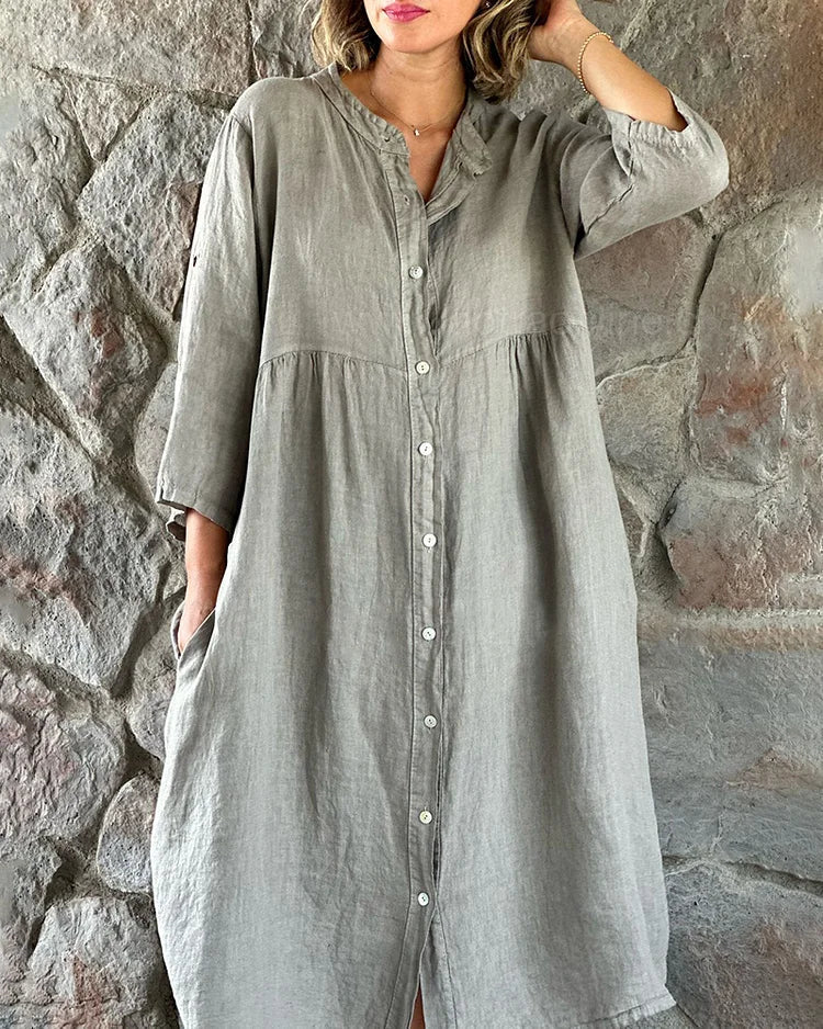 Rita - Casual Cotton Linen Loose Dress