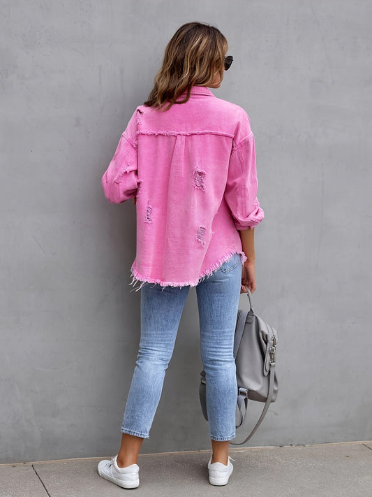 Alice - Ripped Oversized Denim Jacket