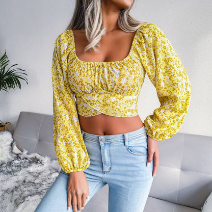 BAYLIN - Milkmaiden Top With Floral Print