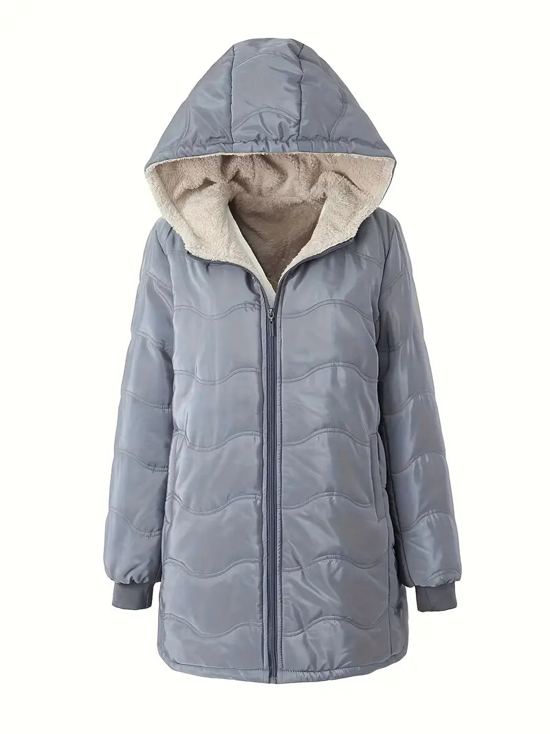 GOGO -  Hooded Puffer Jacket with Fleece Lining