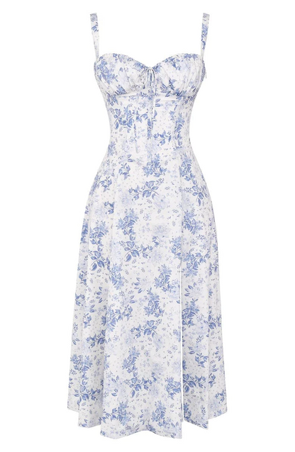 Diana Floral Bustier Waist-Shaping Dress