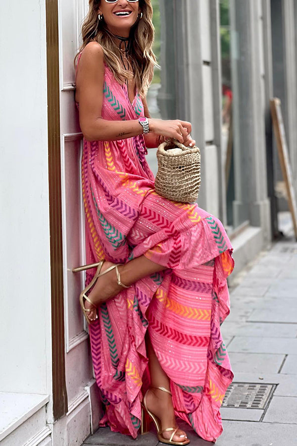 Dina | Sleeveless striped summer dress