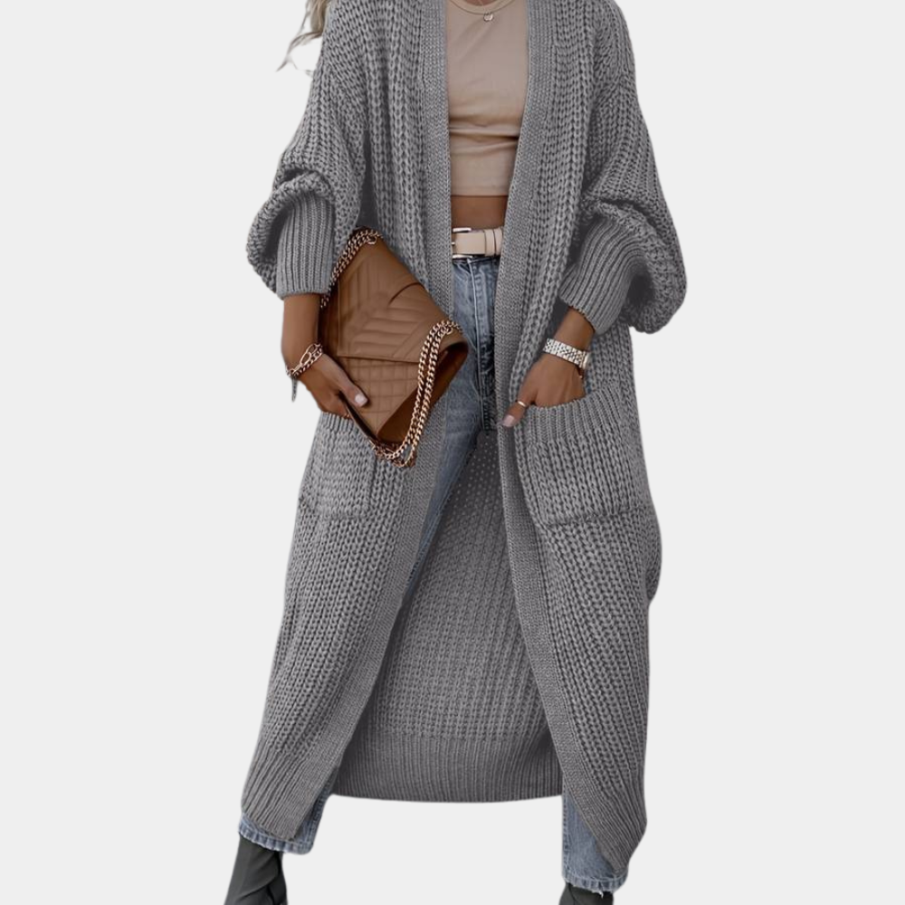 Meredith - Long knit ladies cardigan