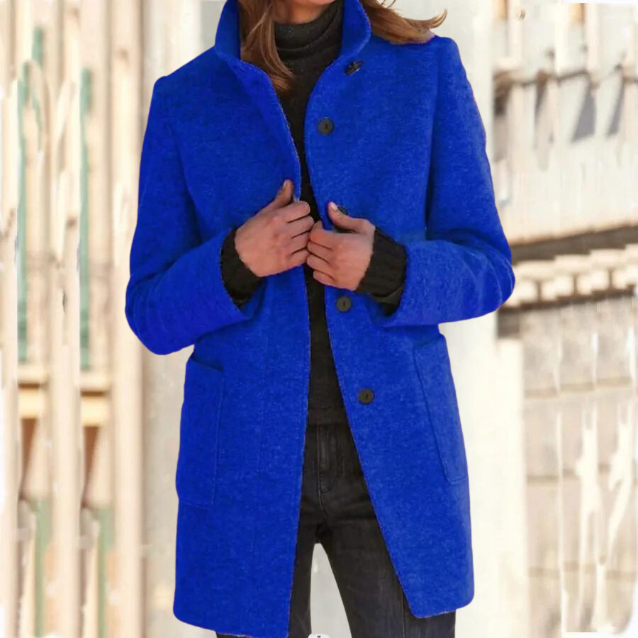 Olivia | Elegant Stand-Up Collar Coat for Women