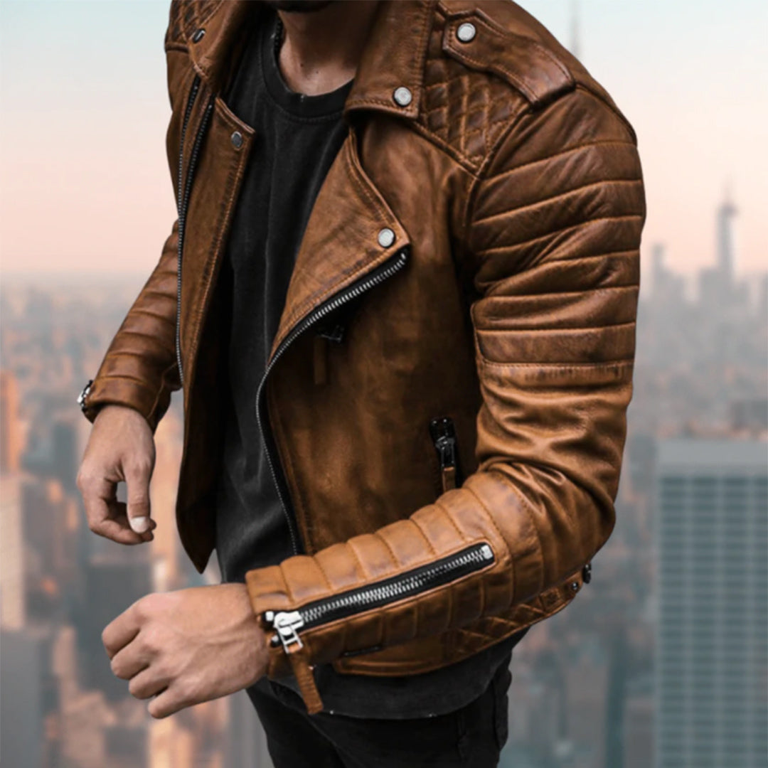 Yuri | Leather biker jacket for men