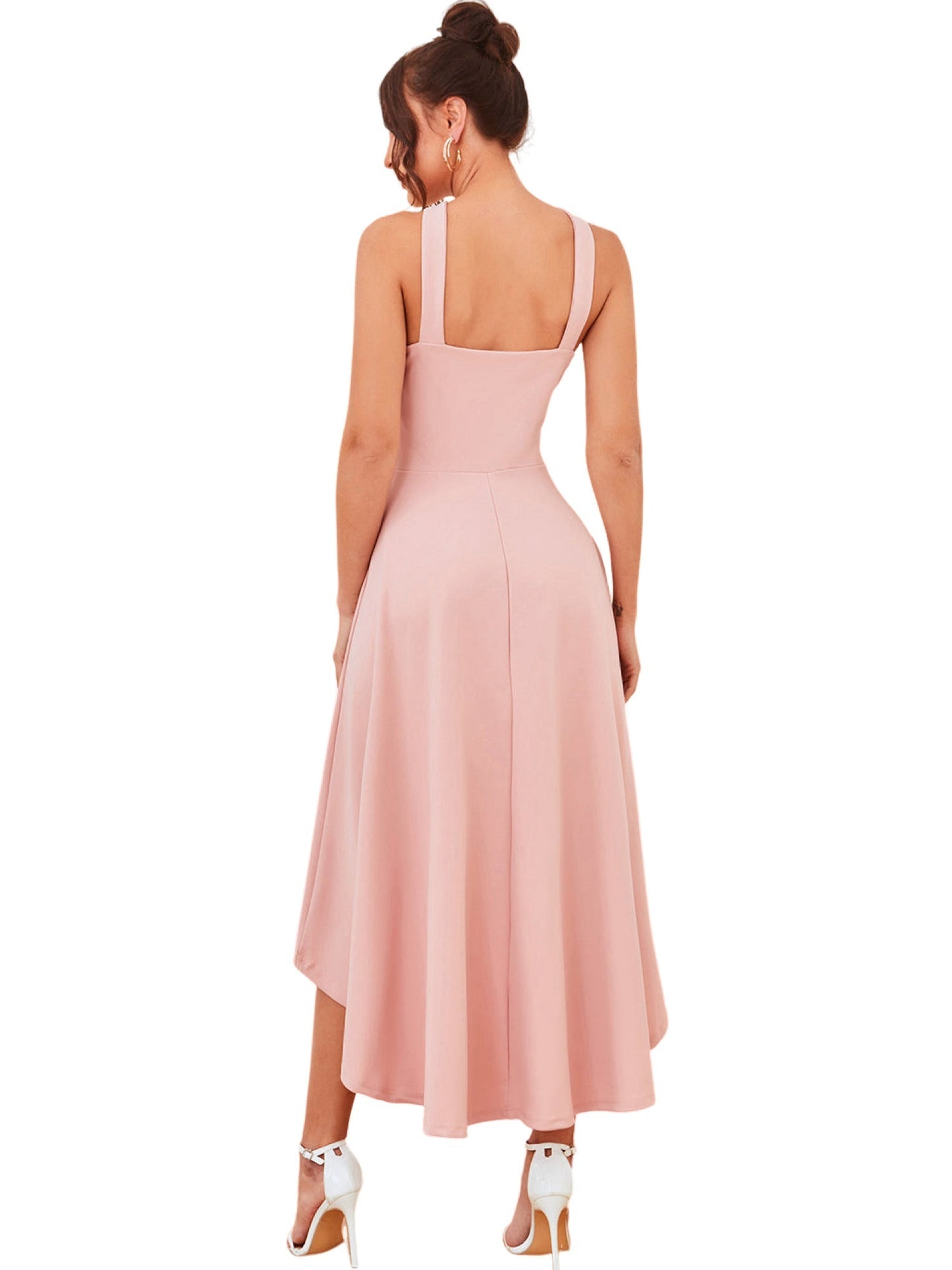 Ruched Surplice A-Line Halter Sleeveless-Dress-GD101822