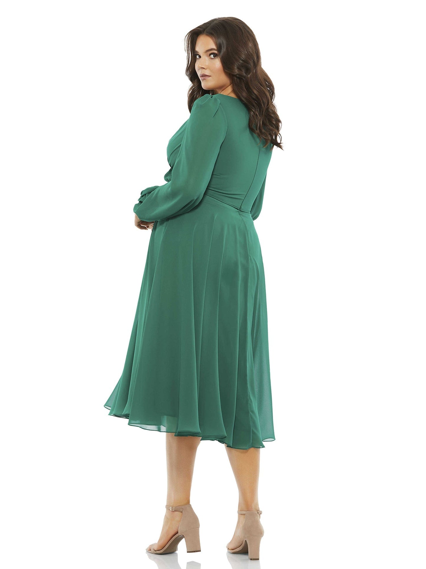 Chiffon A-Line V-Neck Long Sleeves-Dress-GD101825