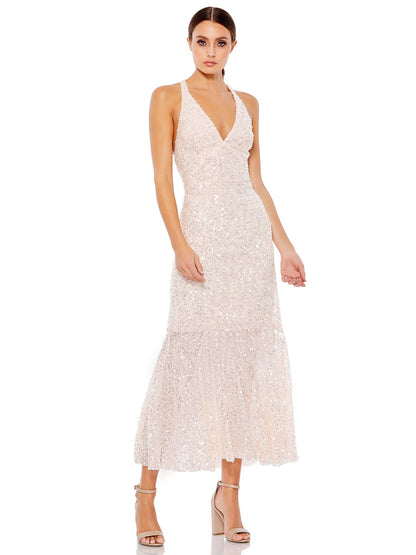 Sequin Column V-Neck Sleeveless-Dress-GD101828