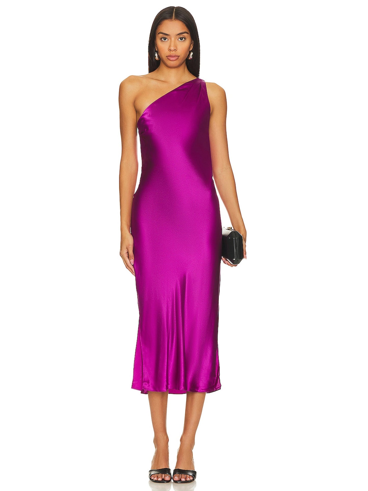 Silk Sheath One Shoulder Sleeveless-Dress-GD101841