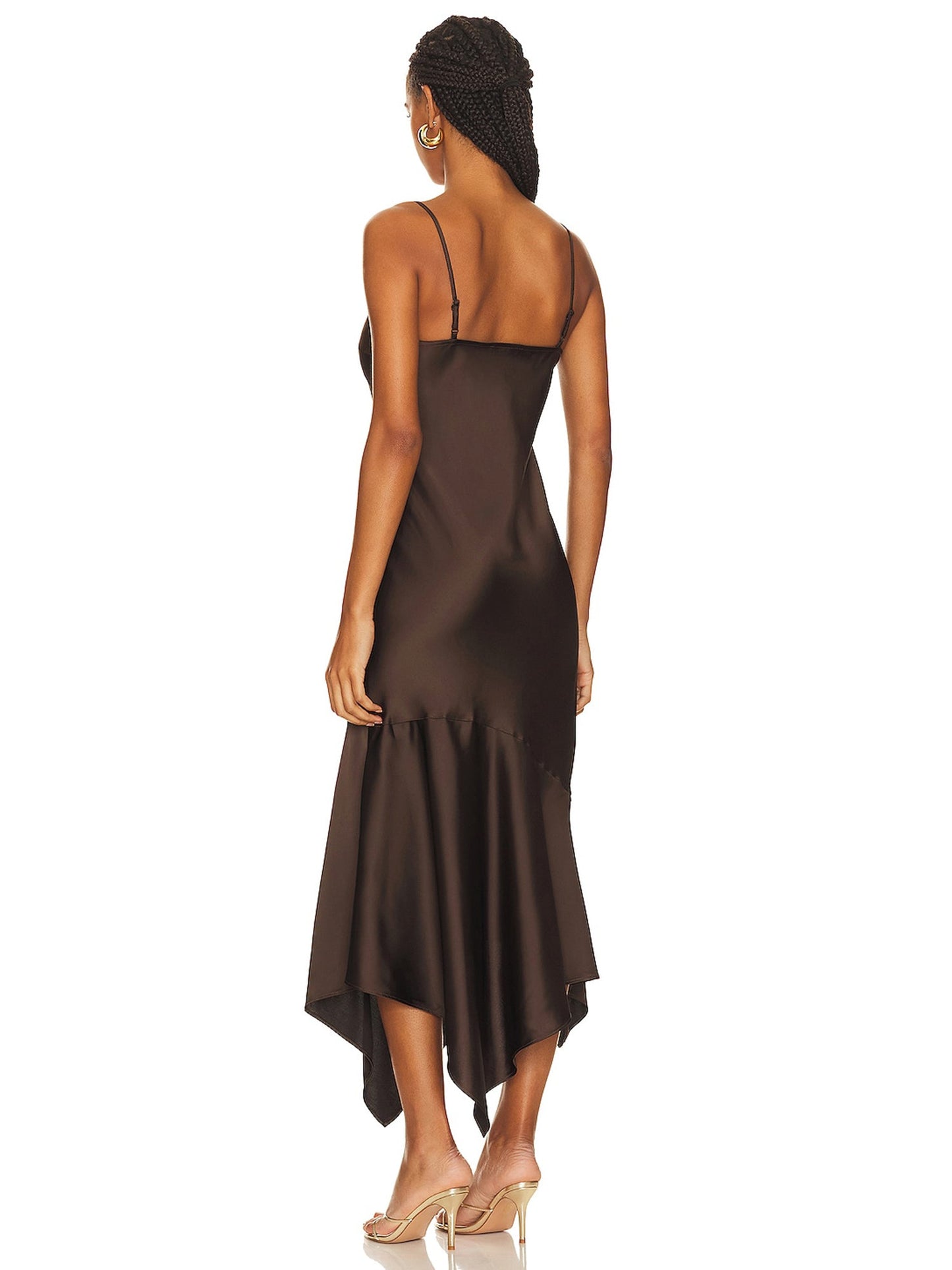 Silk Column Spaghetti Straps Sleeveless-Dress-GD101843