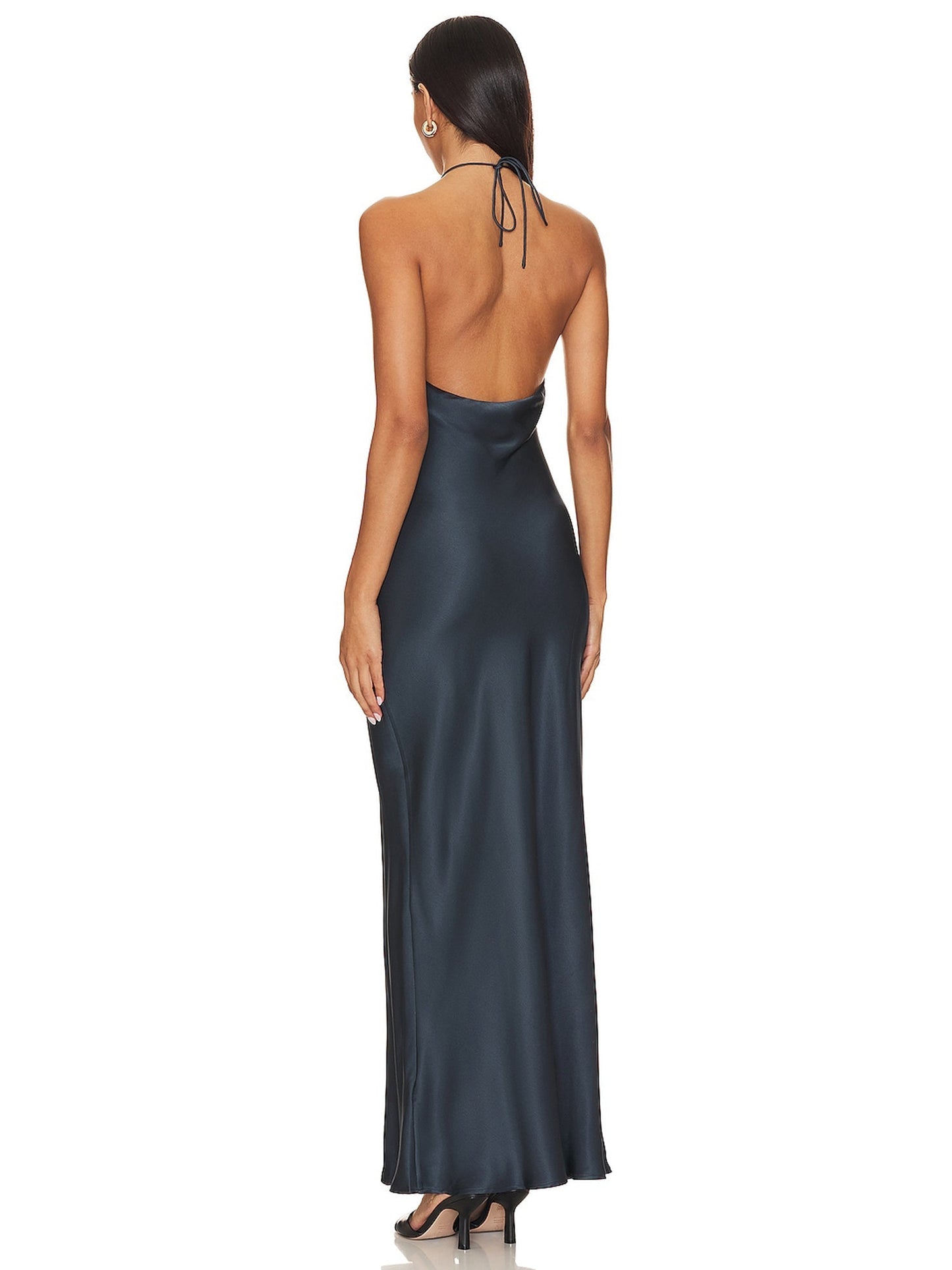 Silk Sheath Halter Sleeveless-Dress-GD101844