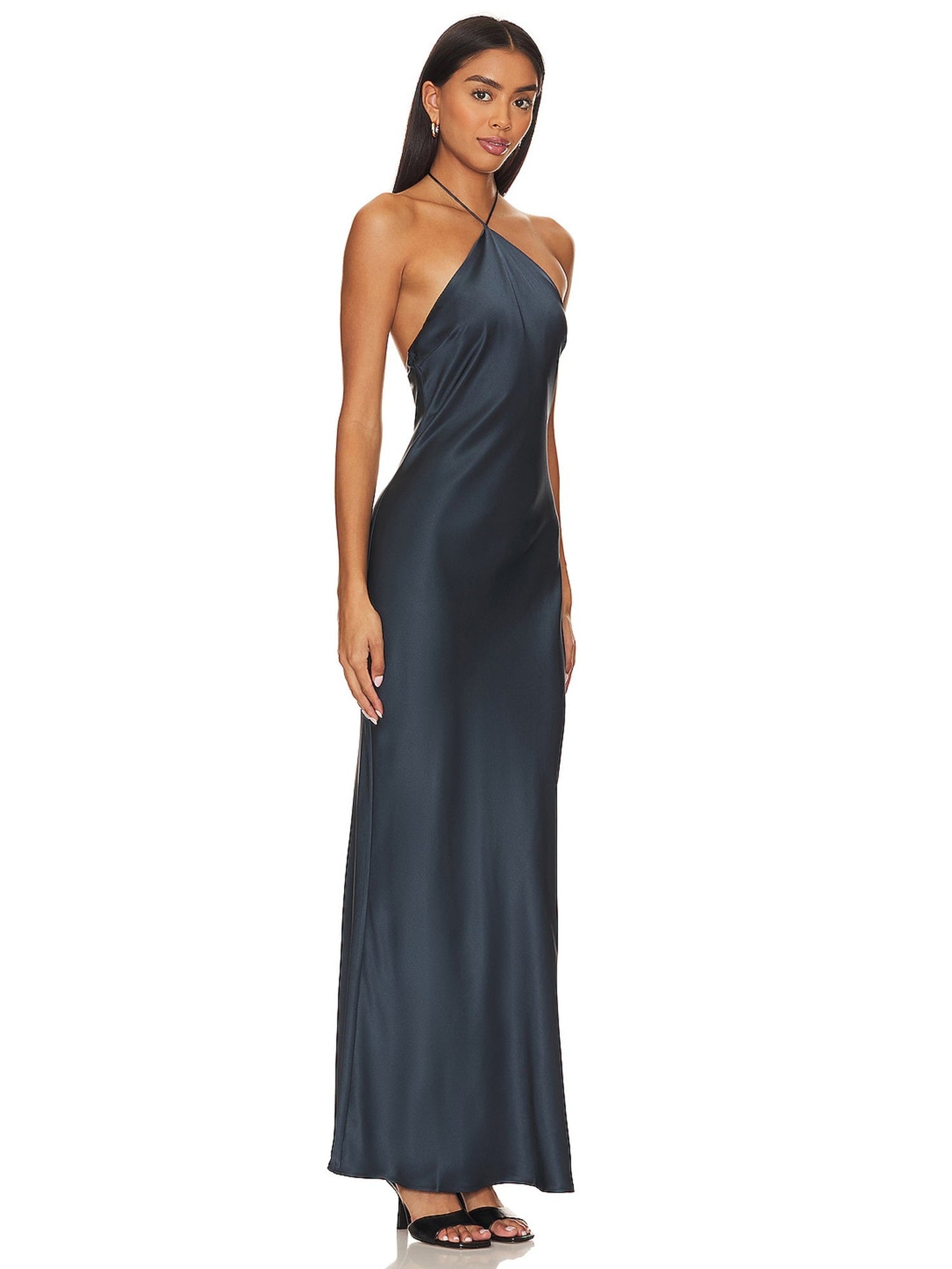 Silk Sheath Halter Sleeveless-Dress-GD101844