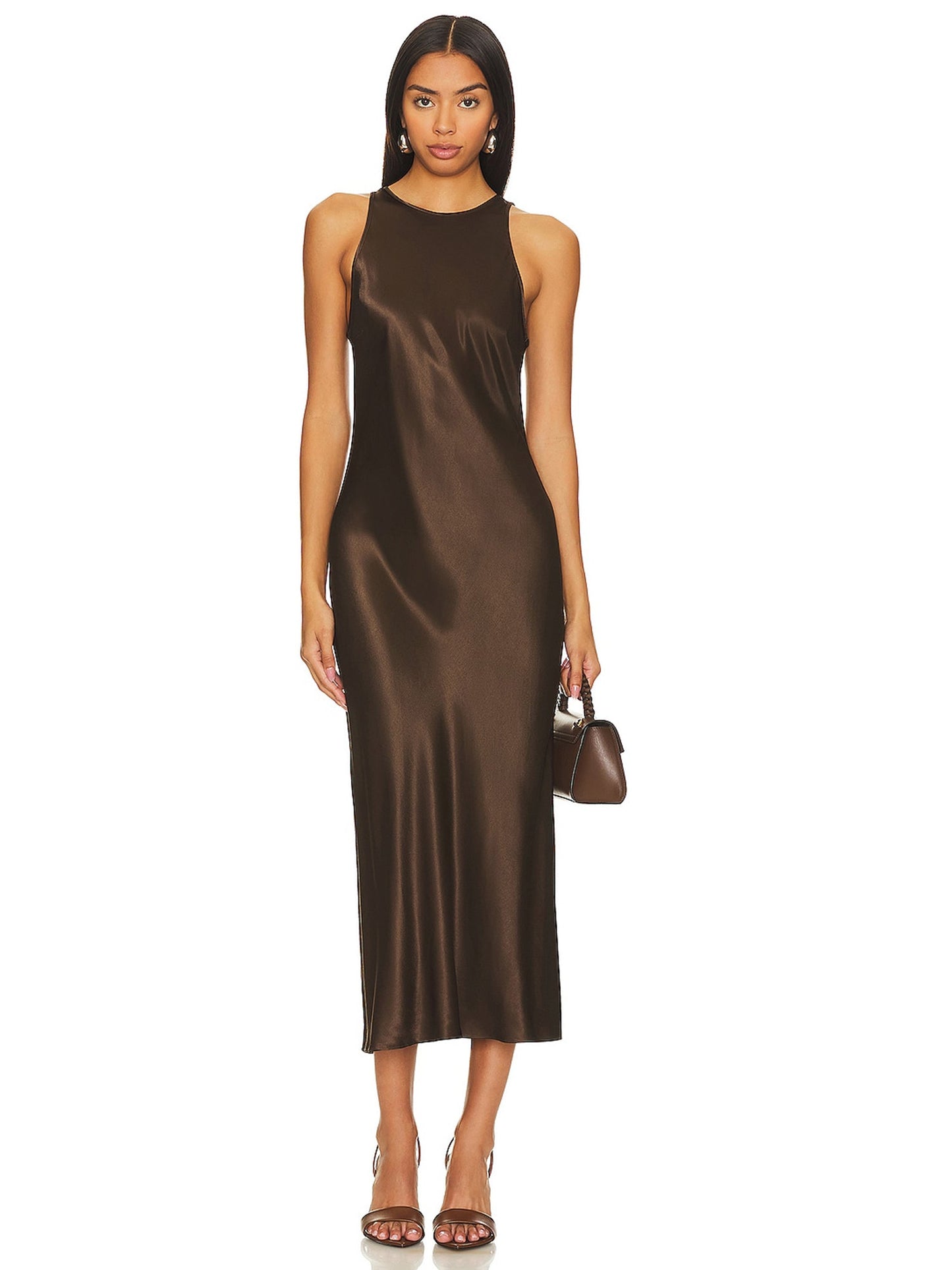 Silk Column Scoop Neck Sleeveless-Dress-GD101845