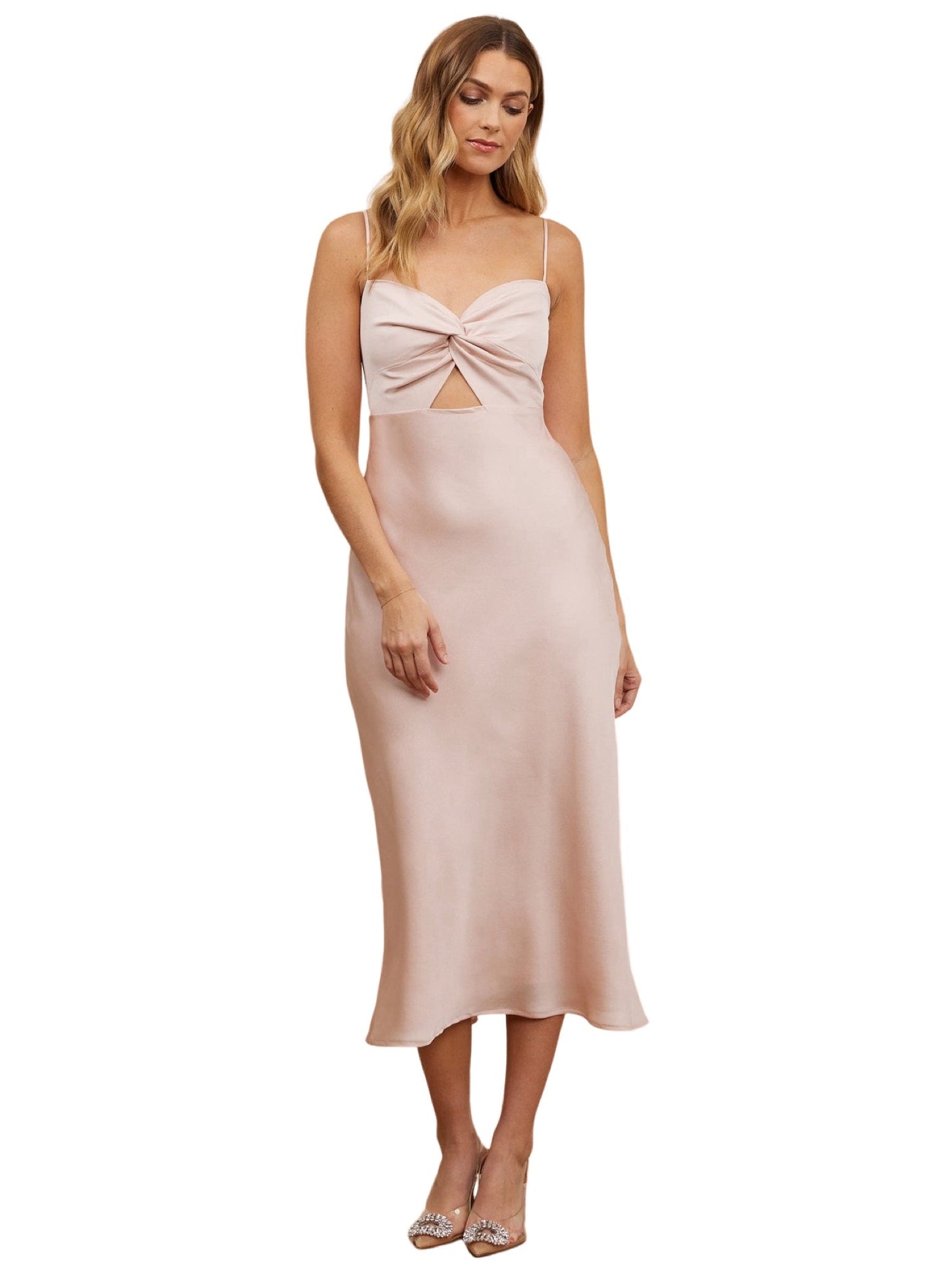 Satin Column Spaghetti Straps Sleeveless-Dress-GD101858