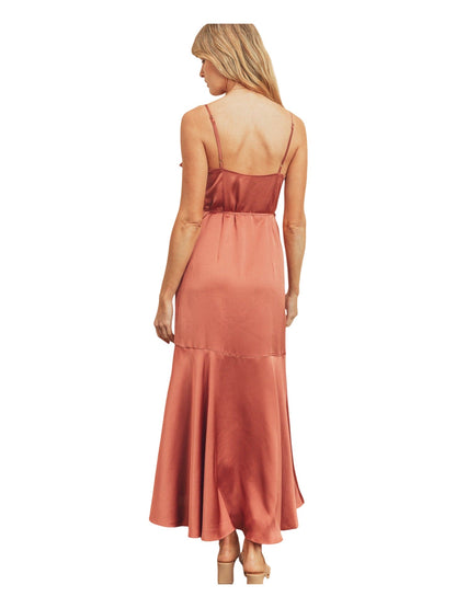 Stretch Satin Column V-Neck Sleeveless Dress-GD101882