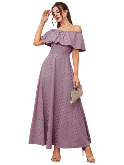 Rayon A-Line Boat Neck Half Sleeves Dress-GD101907