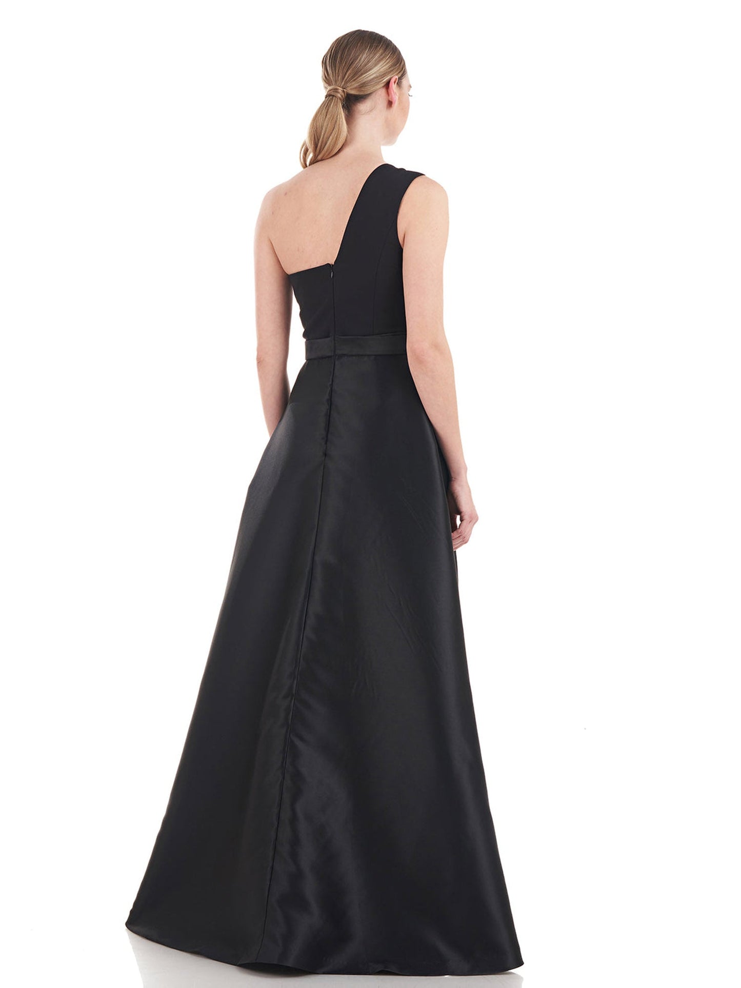 Satin A-Line One Shoulder Sleeveless-Dress-GD101943