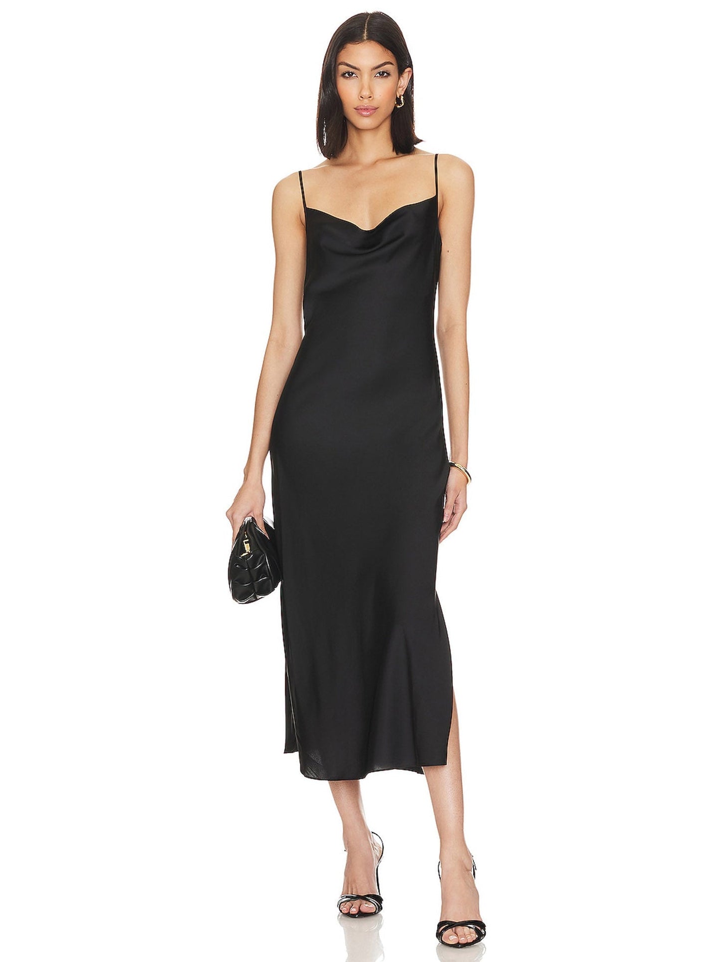 Satin Column Spaghetti Straps Sleeveless-Dress-GD101956