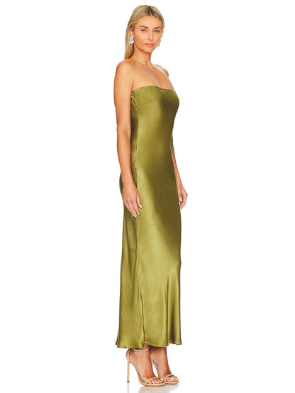 Satin Mermaid Strapless Sleeveless-Dress-GD101958