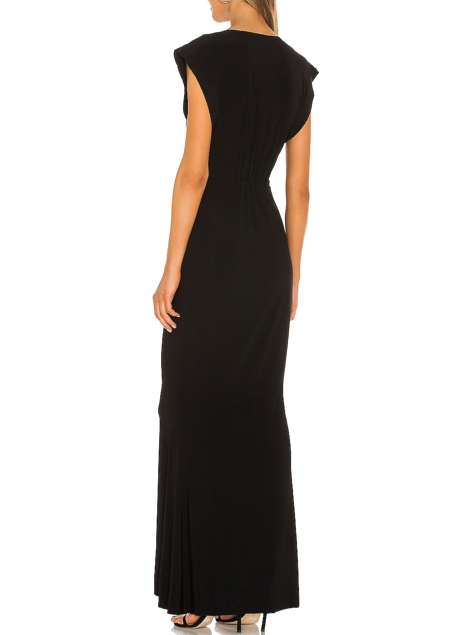 Polyester Spandex Sheath Dipped Cap Sleeves-Prom Dress-GD102031