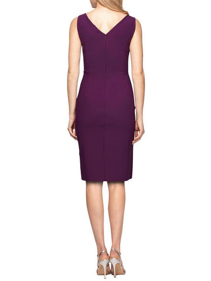 Ruched Surplice Sheath V-Neck Sleeveless-Dress-GD102201