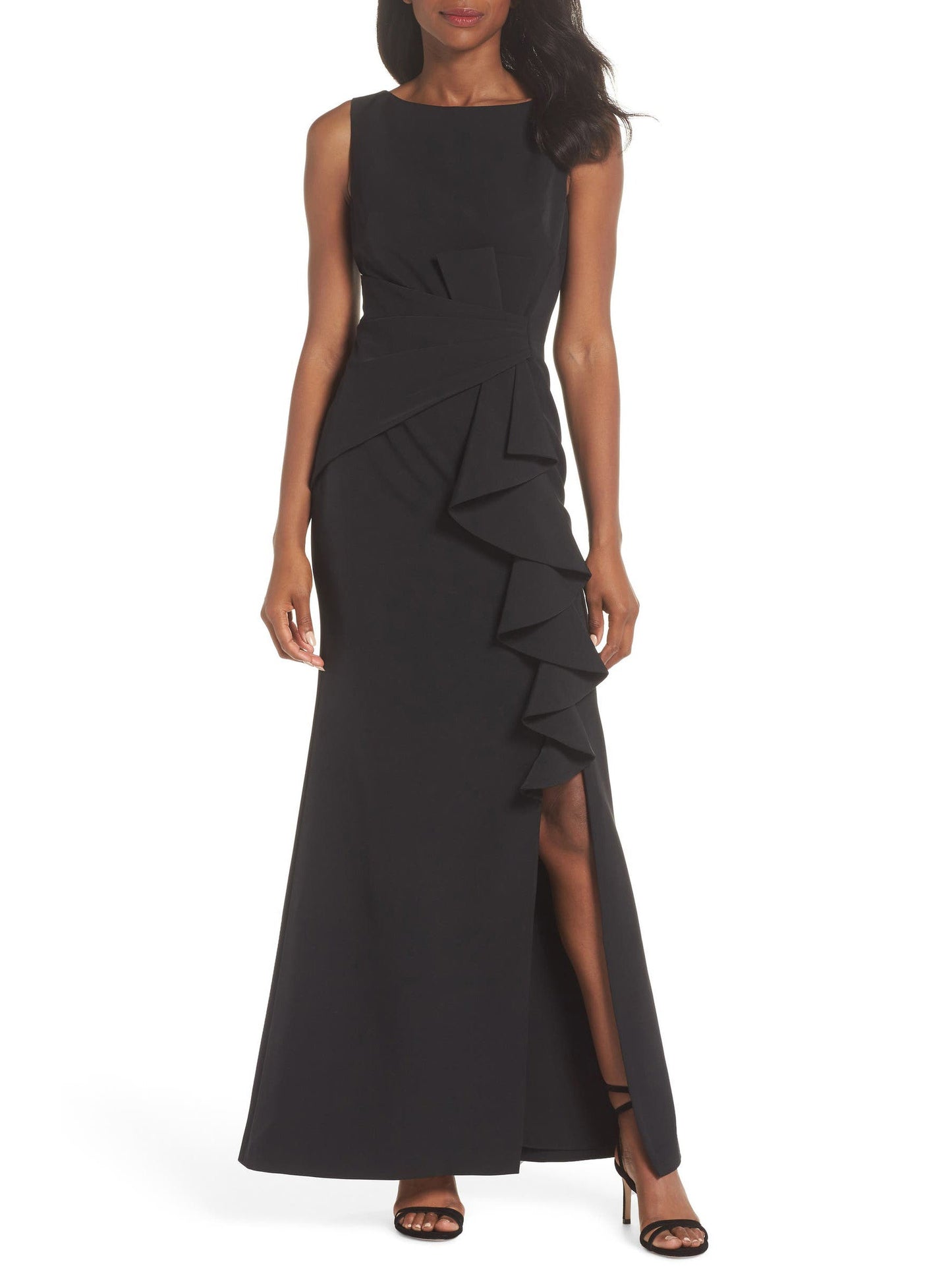 Ruched Surplice Sheath Scoop Neck Sleeveless-Dress-GD102212