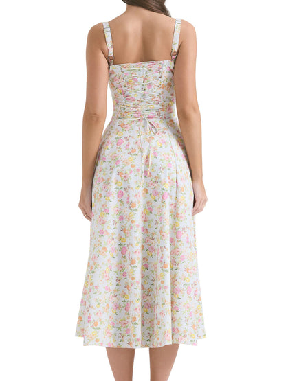 Floral A-Line Spaghetti Straps Sleeveless-Dress-GD102213