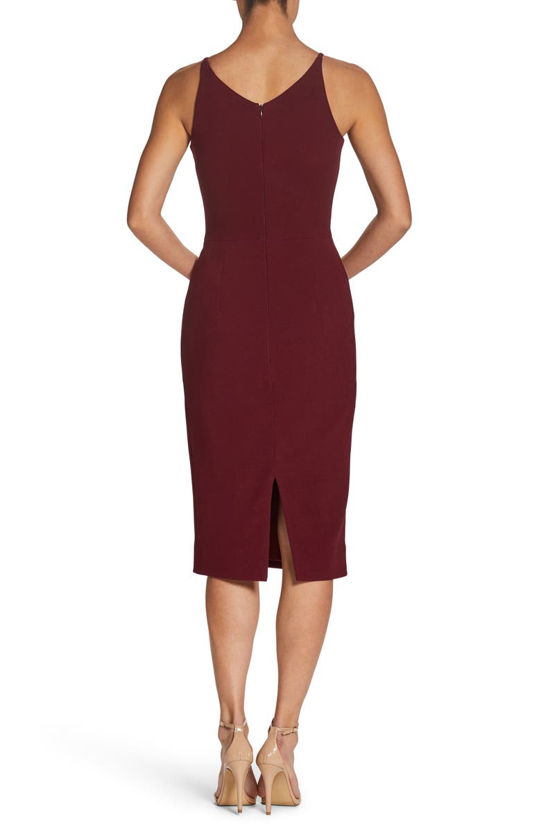 Ruched Surplice Sheath V-Neck Sleeveless Dress-GD102226